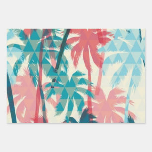 Palm tree pattern wrapping paper sheet