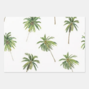 Palm tree pattern wrapping paper sheet