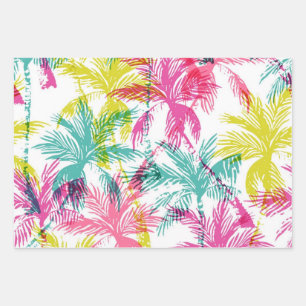 Palm tree pattern wrapping paper sheet