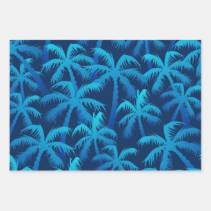 Palm tree pattern wrapping paper sheet