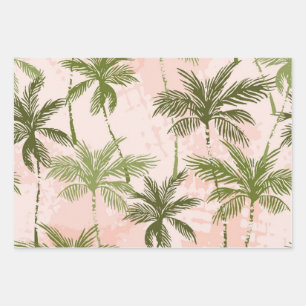 Palm tree pattern wrapping paper sheet