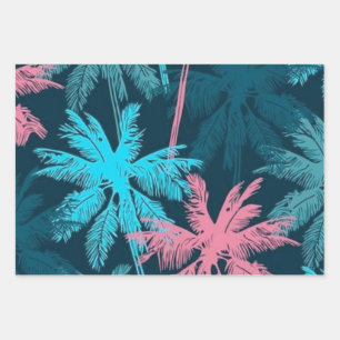 Palm tree pattern wrapping paper sheet