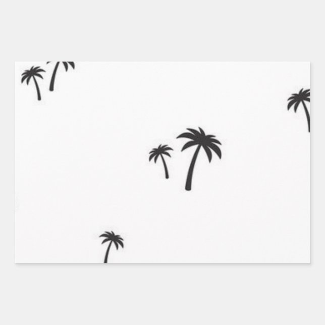 Palm tree pattern wrapping paper sheet (Front)