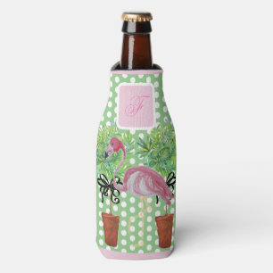 Palm Tree Pink Flamingo Flamingos Bottle Cooler