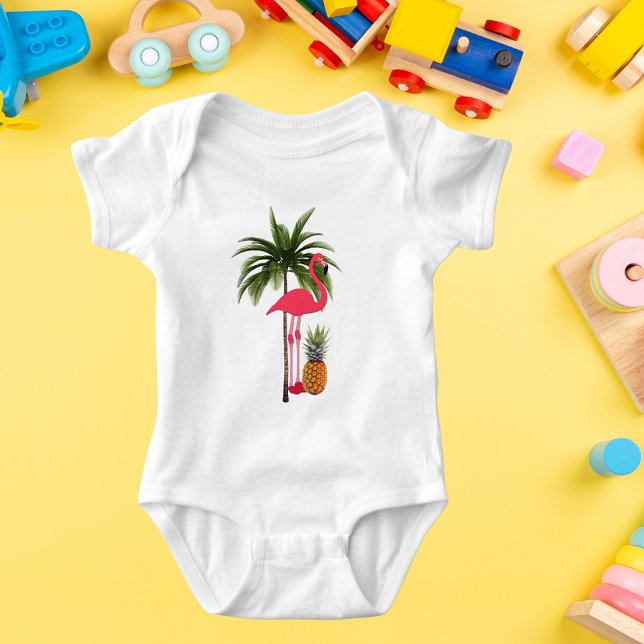 Palm Tree, Pink Flamingo, Pineapple Baby Bodysuit (Palm Tree, Pink Flamingo, Pineapple Baby Bodysuit)