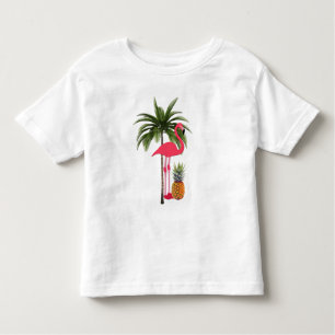Palm Tree, Pink Flamingo, Pineapple Toddler Shirt