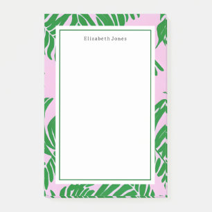 Palm Tree Pink + Green Preppy Post-it Notes