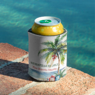 Palm Tree & Presents I Christmas In July  Can Cooler