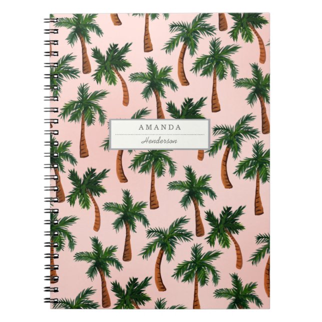 Palm Tree Print Custom Notebook (Front)
