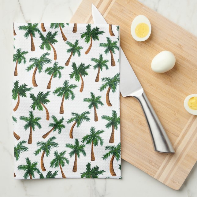 Palm Tree Print Tea Towel (Quarter Fold)
