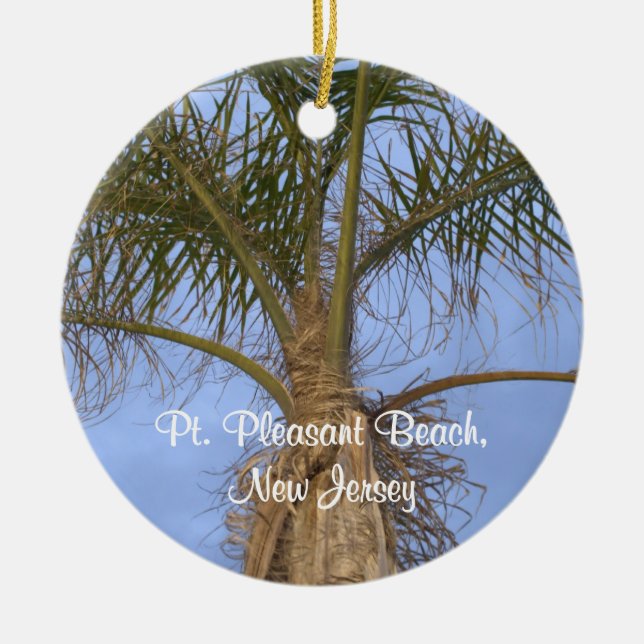 Palm Tree Pt. Pleasant, NJ Ornament CUSTOMIZE Date (Front)