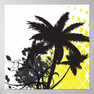 palm tree rays poster