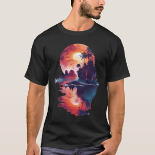 Palm Tree Reflections shirt,Ocean Tranquillity T-Shirt