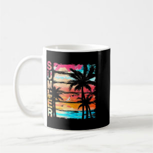 Palm Tree Retro Sunset Summer Beach Vintage Trocal Coffee Mug