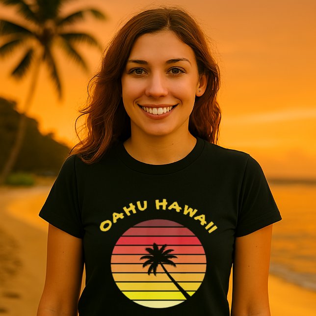 Palm Tree Retro Sunset Template T-Shirt (Creator Uploaded)