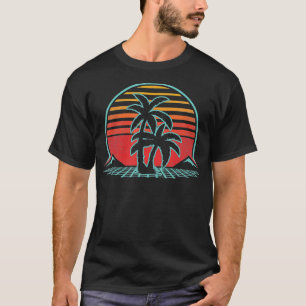 Palm Tree Retro Tropical Beach 80s Style T-Shirt