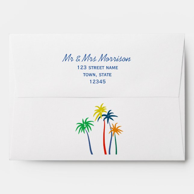 Palm Tree Return Address 5x7 Envelope (Back (Top Flap))