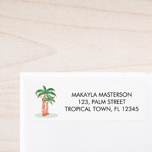 Palm Tree Return Address Label