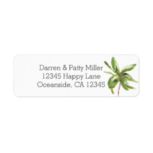 Palm Tree Return Address Label
