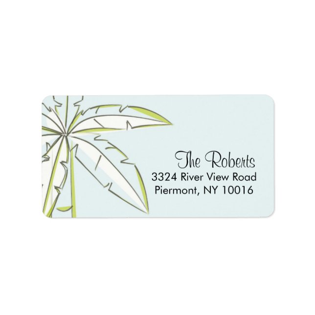 Palm Tree Return Address Labels. Label (Front)