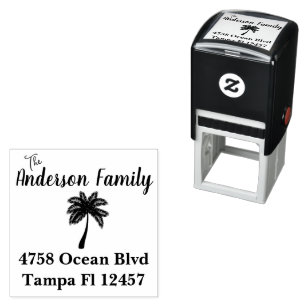 Palm Tree Return Address Self-inking Stamp