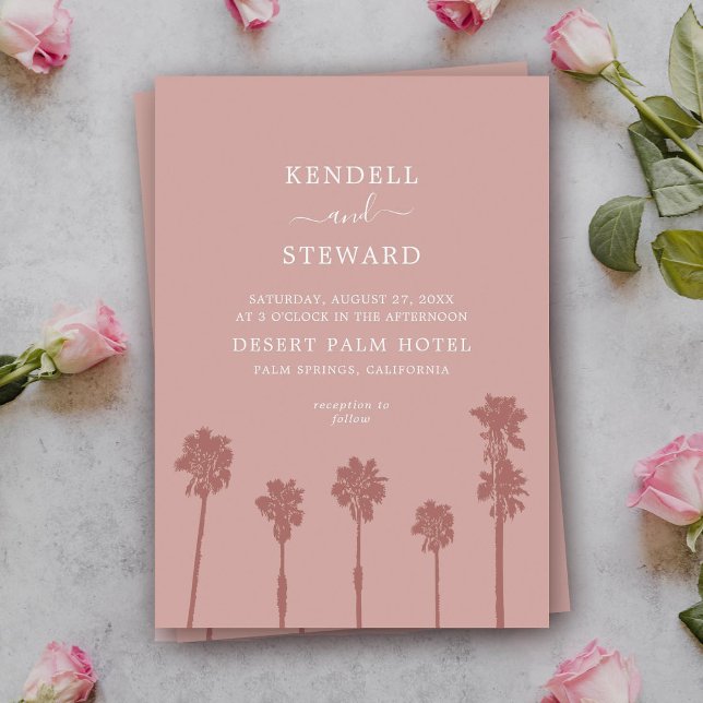 Palm Tree Romance Suite Wedding Invitation (Creator Uploaded)