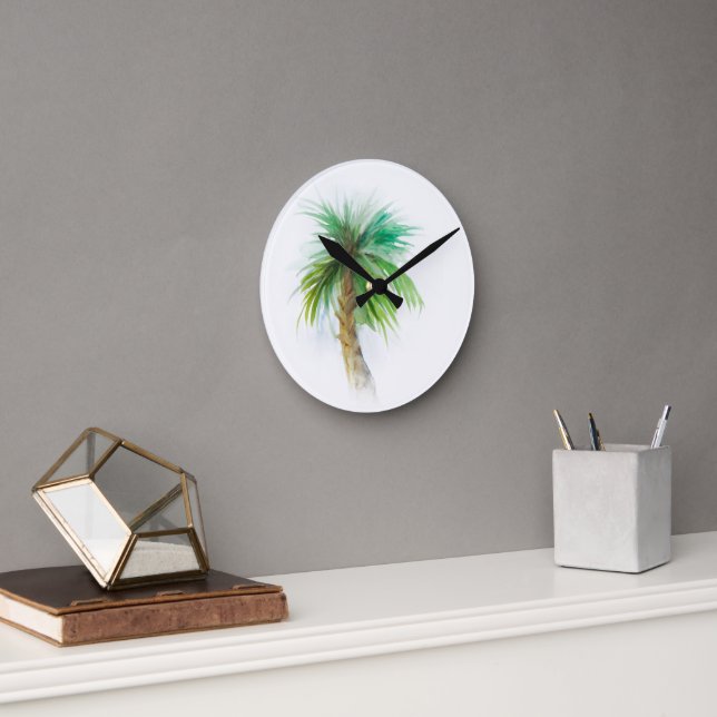 Palm Tree Room Number Clock (Office)