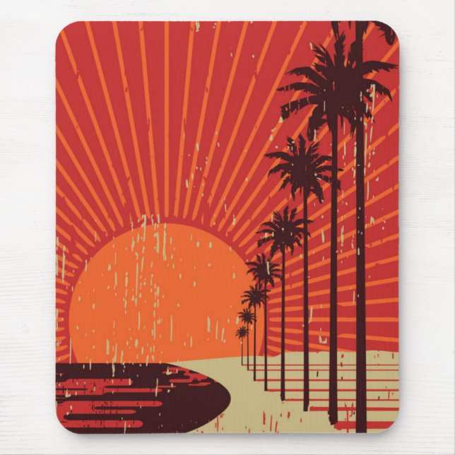 Palm Tree Row Mouse Pad (Front)