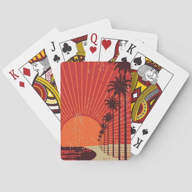 Palm Tree Row Playing Cards (Back)
