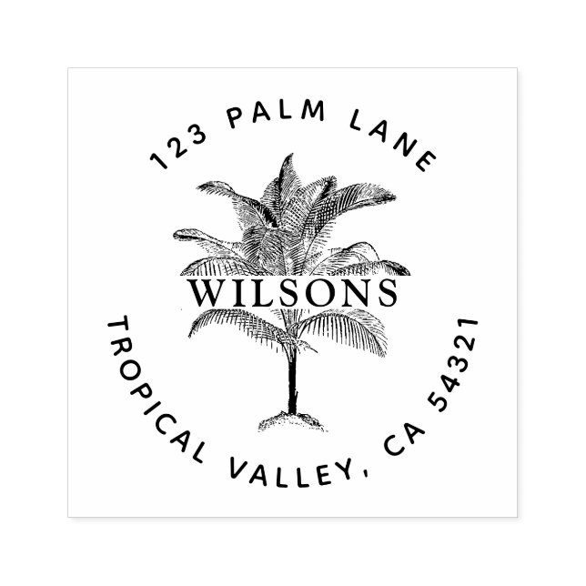 Palm Tree  Rubber Stamp (Imprint)
