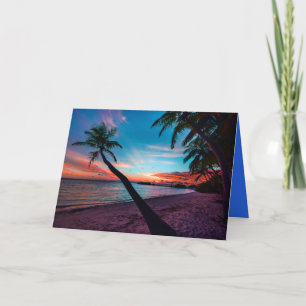 Palm Tree Sandy Beach Tropical Paradise Island Card
