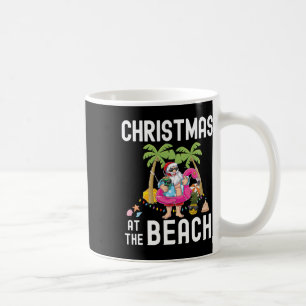 Palm Tree Santa Surfing Summer Christmas At The Be Coffee Mug