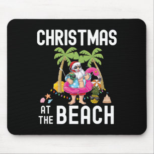 Palm Tree Santa Surfing Summer Christmas At The Be Mouse Pad