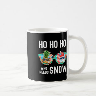 Palm Tree Santa Surfing Summer Vacation Christmas Coffee Mug