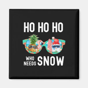 Palm Tree Santa Surfing Summer Vacation Christmas Magnet