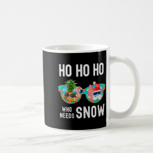 Palm Tree Santa Surfing Summer Vacation Ho Ho Ho C Coffee Mug