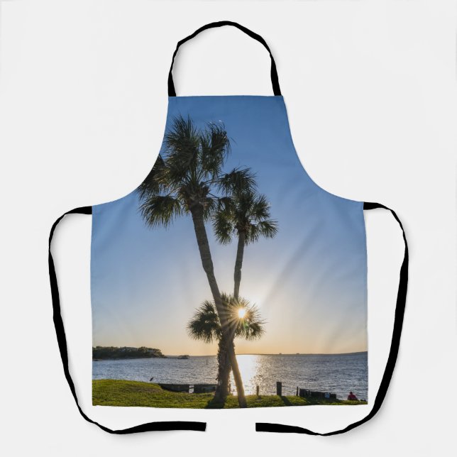 Palm Tree Scissors Silhouette Apron (Front)