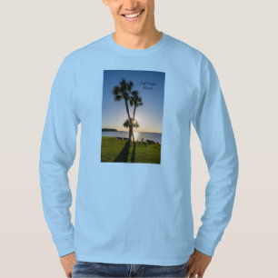 Palm Tree Scissors Silhouette Long Sleeve T-Shirt