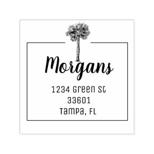 Palm tree self-inking stamp