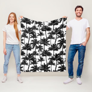 Palm Tree Shadow Pattern Fleece Blanket