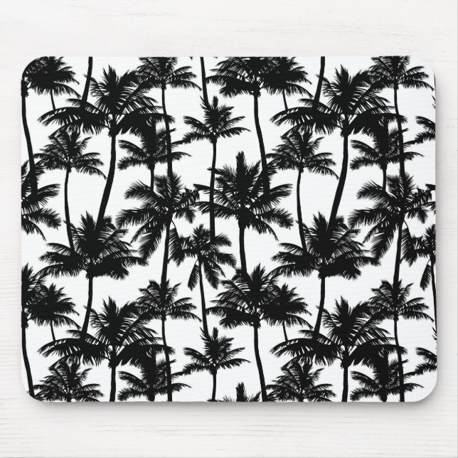 Palm Tree Shadow Pattern Mouse Pad (Front)