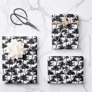 Palm Tree Shadow Pattern Wrapping Paper Sheet