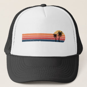 Palm Tree Shirt - Retro Style Tropical Beach  Trucker Hat