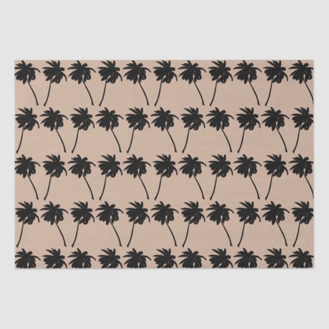 Palm Tree Silhouette Custom Colour Background Tissue Paper (Front)