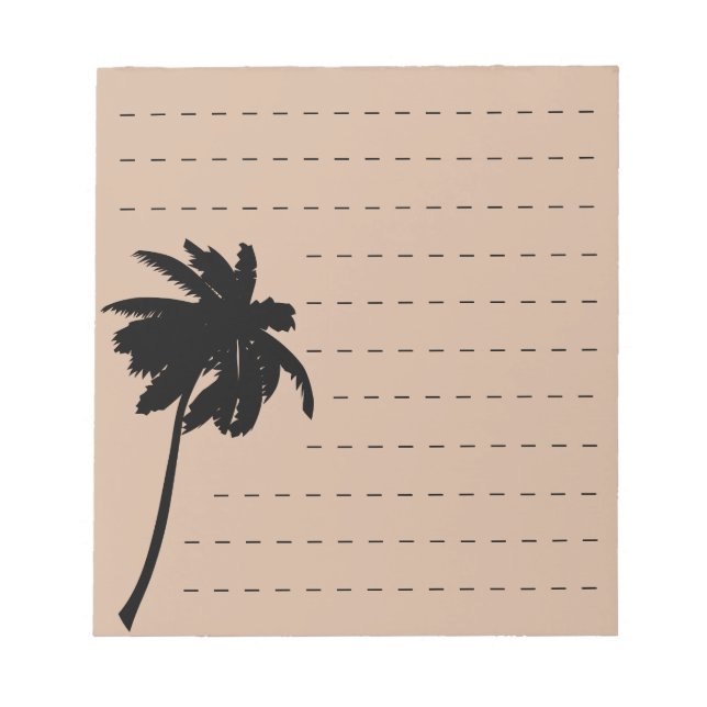 Palm Tree Silhouette Custom Colour Lined Notepad (Front)