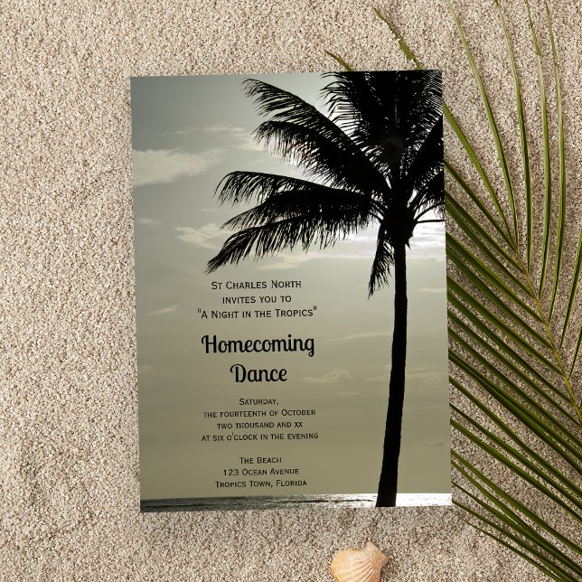 Palm Tree Silhouette Homecoming Dance Invitation (Creator Uploaded)