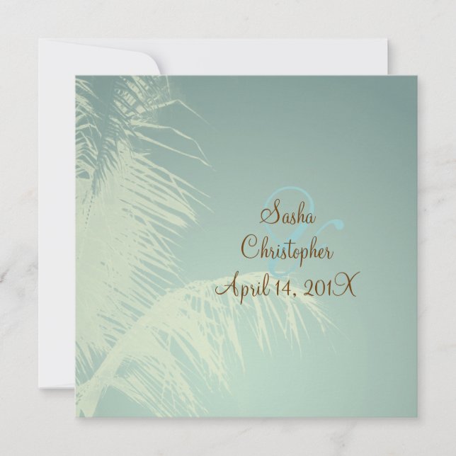 Palm tree silhouette invitation (Front)