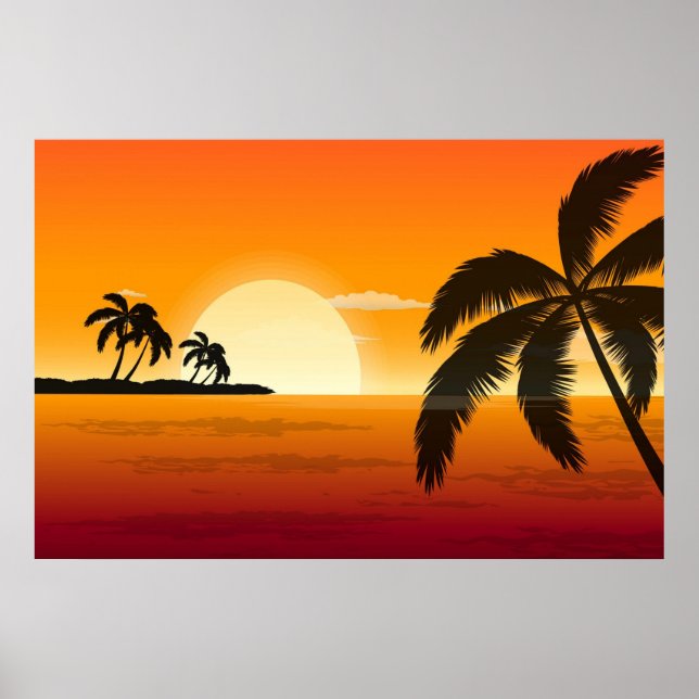 Palm Tree Silhouette poster (Front)
