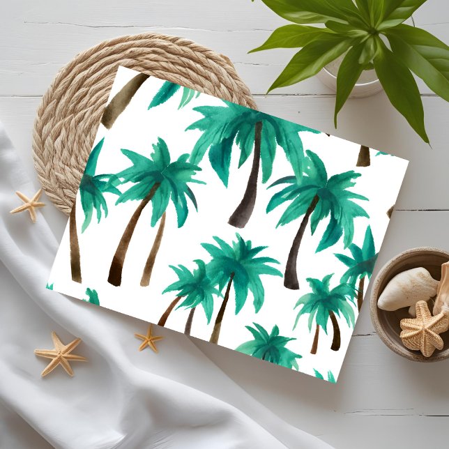 Palm Tree Simple Modern Watercolor Postcard (Creator Uploaded)