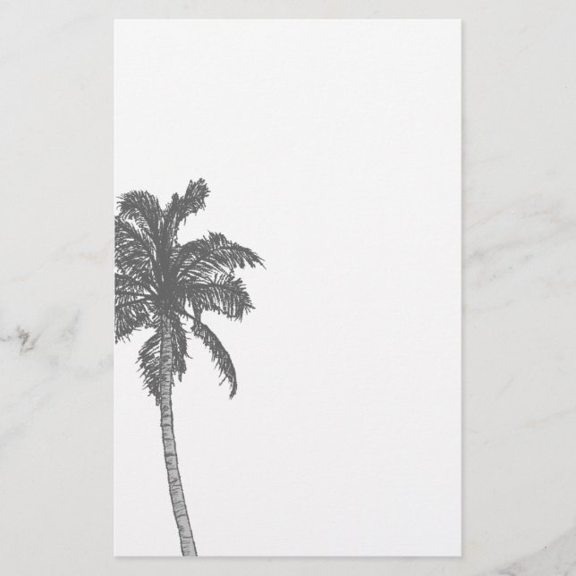 Palm Tree Sketch Stationery (Front)
